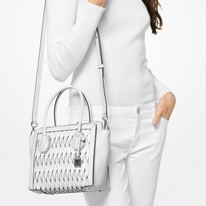 Michael Kors Mercer Studio Woven Leather Crossbody